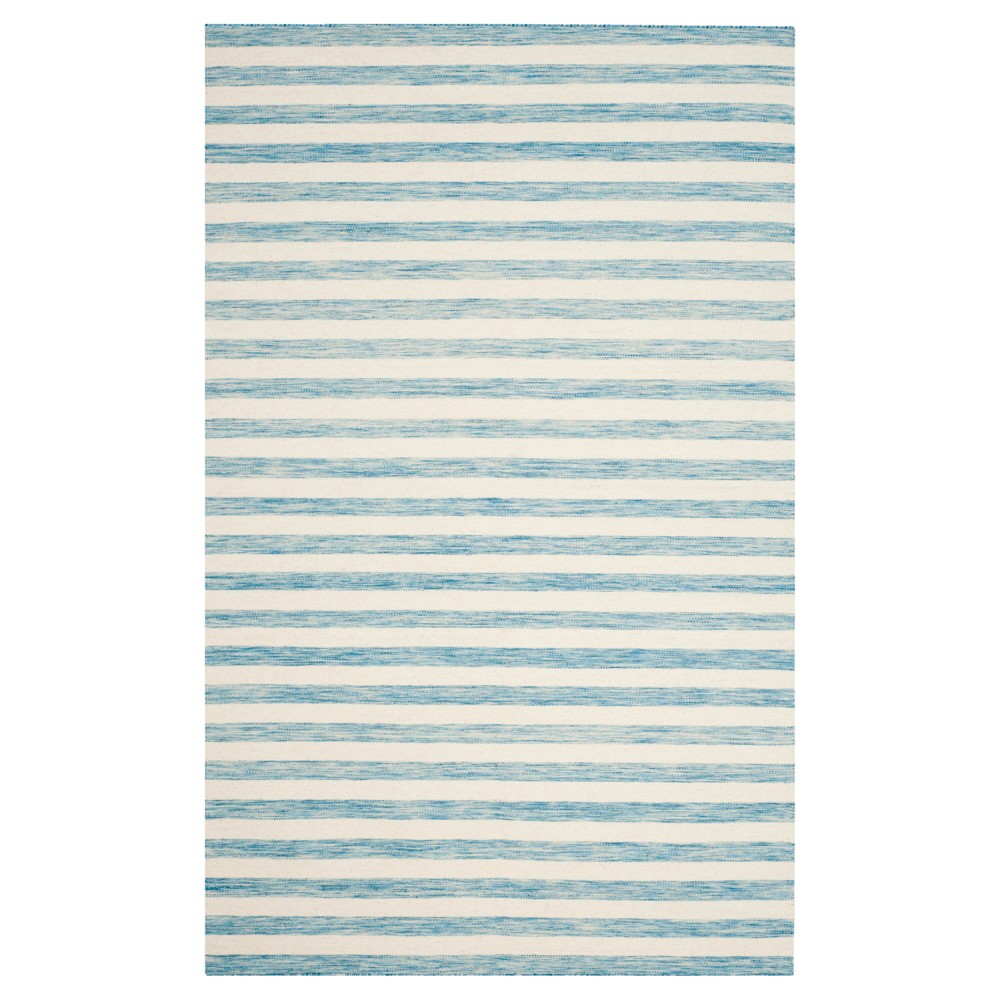 Roland Dhurrie Area Rug - Aqua / Ivory (4'x6') - Safavieh