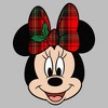 Women's Mickey & Friends Christmas Minnie Mouse Holly Plaid Bow T-Shirt - 2 of 4