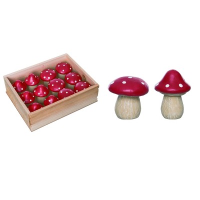 Transpac Resin 5.75 in. Multicolor Spring Mushrooms In Crate Set of 12