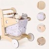 Wooden Walker Stroller Speed Shopping Cart Pretend Play Grocery Cart, Birthday Gift - 3 of 4