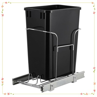 Garbage Waste Recyling Bin with Full Extension Slides, Space-Saving Design