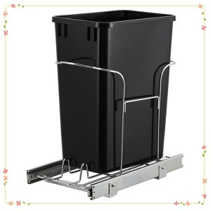 Garbage Waste Recyling Bin with Full Extension Slides, Space-Saving Design - 1 of 4