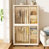 LIVAREEmlen Portable Wardrobe Closet Storage Organizer for Clothes,Clothes Dresser,6 Magnetic Doors-6 Cubes & 2 Hanging Rod,6 pcs hangers,White - 2 of 4