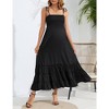 Sleeveless Maternity Dress Women's Summer Spaghetti Strap Smocked Tiered Flowy Maxi Dress for Baby Shower Photoshoot - image 3 of 4