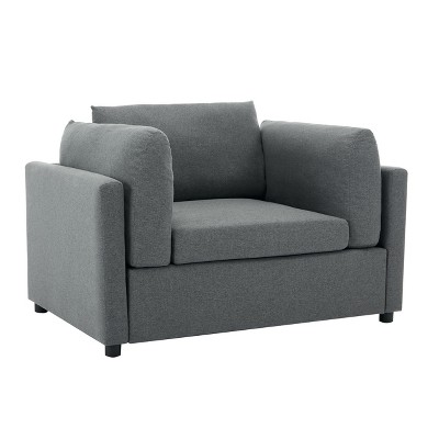 NicBex Linen Oversized Accent Chair,Upholstered Living Room Chairs with Two Lumbar Support Cushions and Ottoman,Single Sofa for Living Room
