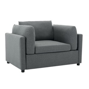 NicBex Linen Oversized Accent Chair,Upholstered Living Room Chairs with Two Lumbar Support Cushions and Ottoman,Single Sofa for Living Room - 1 of 4