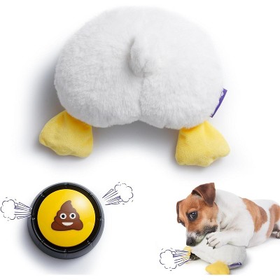 Fuzzwoof Hilarious Farting Fluffy Duck Butt Dog Toy, Emits Funny Sounds, Battery-Powered Plush Toy for All Breeds, Medium Size Puppy Toy