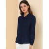 Allegra K Women's Work Peter Pan Collar Long Bishop Sleeve Button Down Shirt - 2 of 4