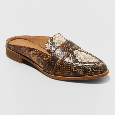 snake print mules