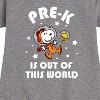 - Peanuts - Pre K is Out of This World Graphic Short Sleeve Fleece Dress - 2 of 4