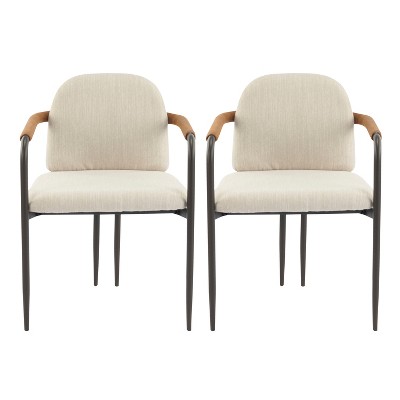 Christopher Knight Home Ihab Modern Upholstered Dining Chair with Iron Frame (Set of 2)
