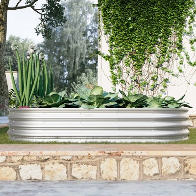 Chic Crate 4x2x1ft Galvanized Raised Garden Bed for Vegetables & Herbs, Rust-Resistant Outdoor Planter Box