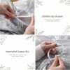 Set of 3 Queen Duvet Cover White Botanical Gray with Zipper 2 Pillow Cases - 3 of 4