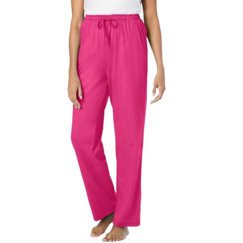 Dreams & Co. Women's Plus Size Knit Sleep Pant, 6X - Raspberry Sorbet