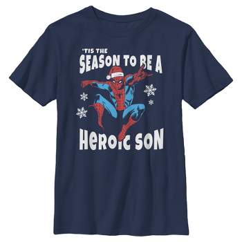 Boy's Marvel Christmas Spider-Man Heroic Son T-Shirt