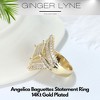 Angelica Baguette Statement Ring for Women Gold Plated Baguette Cz Ginger Lyne Collection - 3 of 4