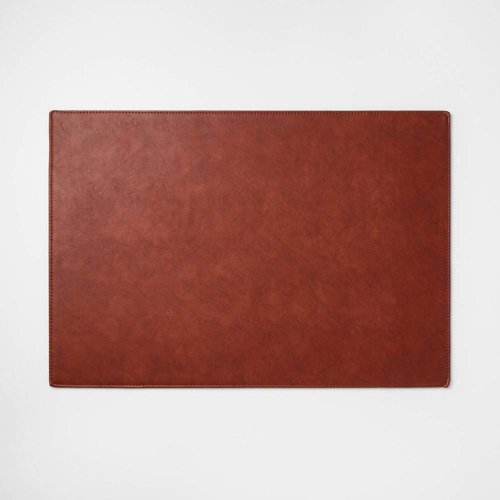 Faux Leather Desk Mat Brown - Threshold