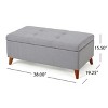 CAVINAS Polyester Fabric Storage Ottoman Bench with Tufted Top,Upholstered Storage Ottoman,Storage Bench for Living Room,Bedroom - 3 of 4