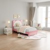 Kids Bed Frame, Upholstered Platform with Adjustable Headboard & LED, Wooden Slats, No Box Spring - 2 of 4