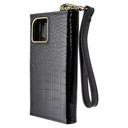 Custodia Elizabeth James Folio MagSafe Per IPhone 15/14/13 | Pelle Nera Croc, Nuova
