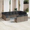 vidaXL Garden Sofa Set Grey PE rattan, powder-coated steel, 100% polyester - 2 of 4