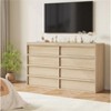 Whizmax 8 Drawer Dresser for Bedroom, 54" Wide Modern Double Dresser Organizer, Chest of Drawers for Living Room Bedroom Natural - 2 of 4