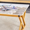 FONTOI Rectangle Coffee Table with Smooth Marble Pattern, Floor Mount Side Table for Living Room Bedroom Office, Gold, 23.6"*16.8"*47" - 4 of 4