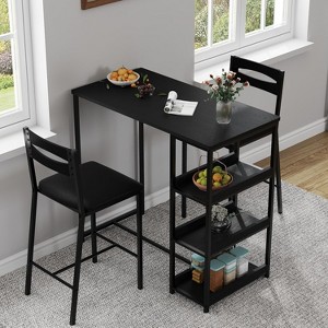 Garvee 2-Piece Dining Table Set for Small Spaces, Compact Kitchen Table with 2 Upholstered Chairs, Industrial Modern Breakfast Nook Set - 1 of 1