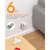 Itopfox Flat Extension Cord with 4 Outlets & 3 USB Ports (2 USB-C), 6ft Flat Plug Power Strip for Home, Office, Dorm Essentials - 2 of 4