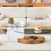 Modern 2-Tier Glass & MDF Coffee Table - 4 of 4