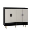 HDZNVF Sideboard, Shoe Cabinet with 4 Doors Large Modern Shoe Storage Organizer Cabinet with Adjustable Shelves - 4 of 4