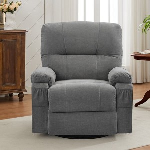 PAGED Modern Swivel Recliner Chair, Accent Chair with Side Pocket and Metal Frame, Rocking Chair for Living Room, Bedroom - 1 of 4