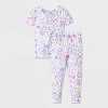 Toddler Girls' 2pc Snug Fit Disney Princess Pajama Set - White - 2 of 3