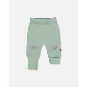 Deux par Deux Girl Organic Cotton Evolutive Pant Jade Green - 1 of 4