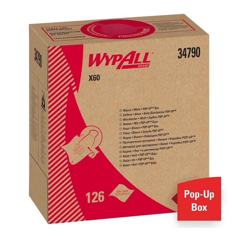 WypAll X60 Task Wipe 9-1/10 x 16-4/5" 126 per Pack, 2 of 4