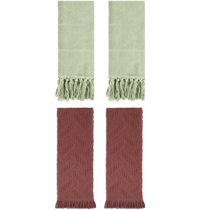 REGALWOVEN 4 Packs Cotton Soft Absorbent Boho Turkish Decorative Hand Towels - 1 of 4