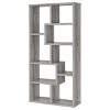 Vynxaria Contemporary Geometric Bookcase 7 Shelves, Zig-Zag Separation, Grey Driftwood, MDF/Particle Board/Laminate, 1pc - 3 of 4