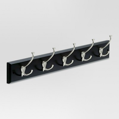 27" Hook Rack with Flared Tri-Hook - Vintage Black/Vintage Nickel - Threshold™