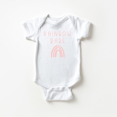 The Juniper Shop Rainbow Babe Baby Bodysuit - NB - White