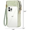 BEAFUP Carved Double Zip Wallet for Women,with 4 Full-length Cash Compartments RFID Blocking PU Leather Wristlet Purse Large Capacity Credit - 3 of 4