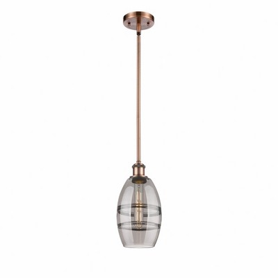Vaz - 1 Light Stem Hung Mini Pendant In Industrial Style-8.13 Inches Tall and 5.88 Inches Wide