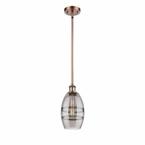 Vaz - 1 Light Stem Hung Mini Pendant In Industrial Style-8.13 Inches Tall and 5.88 Inches Wide - 1 of 1
