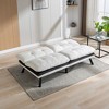 71.6" Futon Sofa Bed, Convertible Sleeper Sofa With Metal Legs, Foldable Chenille Upholstered Loveseat, 2 Seater Futo Couch - 4 of 4