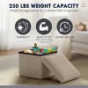 Ornavo Home 2 Pack 12" Small Square Collapsible Storage Ottoman, Foot Stool, Seat - 3 of 4