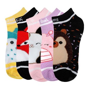 Squishmallows Fuzzy Characters 5-Pack Ankle Socks - 1 of 4