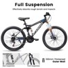 INFURNIC Bicycles 26 Inch Full Suspension Mountain Bike with 21 Speeds and Disc Brakes for Trail Riders, Black, 67"*27"*39" - 4 of 4