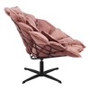 HomeRoots 42" Pink And Black Velvet And Upholstered Swivel Side Chair - 4 of 4