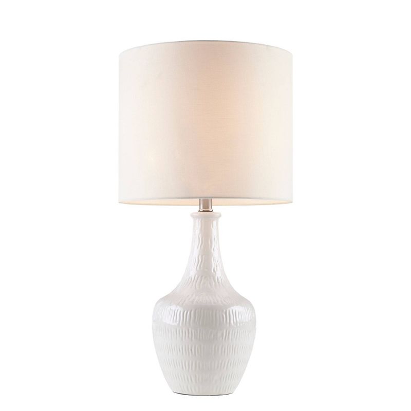 Celine Textured Ceramic Table Lamp (Includes LED Light Bulb) White - Hampton Hill, 1 of 8