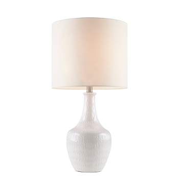 Celine Textured Ceramic Table Lamp (Includes LED Light Bulb) White - Hampton Hill