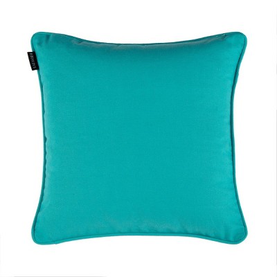 Nima 18" Blue and Gold Polyester Throw Pillow
